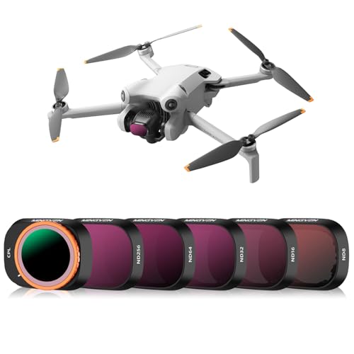 MINGVEN Mini 4 Pro ND-Filter-Set, 6 Stück – (CPL, ND8, ND16, ND32, ND64, ND256) Graufilter kompatibel mit DJI Mini 4 Pro Drohne von MINGVEN