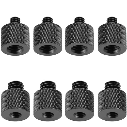 MINICOR Kamera-Schraubadapter aus Aluminium mit Gewinde und Monitoradapter-Set – 6,35 mm Stecker auf 3/8-Zoll-Buchse und 3/8-Zoll-Stecker auf 1/4-Zoll-Buchse, Adapter mit Gummi-Pad für Kameramonitor von MINICOR
