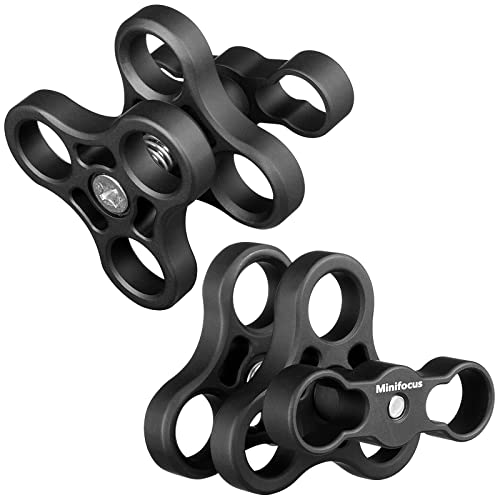 2PCS 1'' Aluminium Triple Holes Ball Clamp Mount für Unterwasser Tauchen Licht Arme Tray System, Fotografie Tauchen Kamera, 360° Clip für GoPro Action Kamera Taschenlampe Arms System 2PCS 1'' Aluminium Triple Holes Ball Clamp Mount für Unterwasser Tauchen Licht Arme Tray System, Fotografie Tauchen Kamera, 360° Clip für GoPro Action Kamera Taschenlampe Arms System von MINIFOCUS