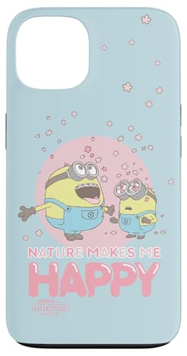 Minions Otto and Bob Sakura Blossoms Nature Makes Me Happy Hülle für iPhone 13 von MINIONS