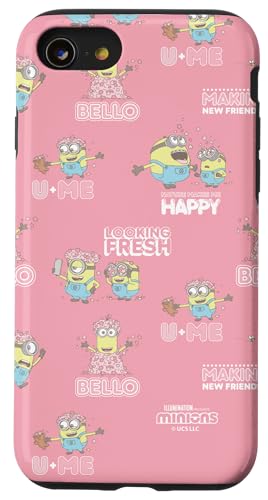 Minions Sakura All-Over Print With Stuart Otto Bob And Kevin Hülle für iPhone SE (2020) / 7 / 8 von MINIONS