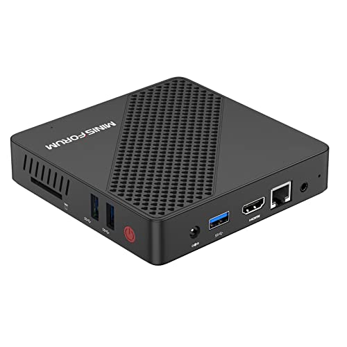 Mini-PC Intel Celeron N4020 (bis 2,8 GHz), DDR4 4 GB/64 GB eMMC, Intel UHD Graphics 600, Mini-Computer ohne Lüfter 4k@60Hz HDMI&VGA, USB3.0, Wi-FI 2.4/5.8G, BT4.2 von MINIS FORUM