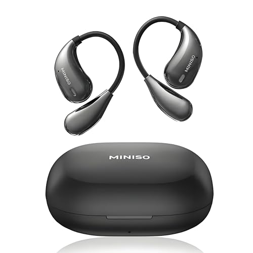 MINISO AI-Übersetzungs-Ohrhörer in Echtzeit, 135 Sprachübersetzer-Ohrhörer, offenes Ohr, kabellose Bluetooth-Übersetzungs-Kopfhörer mit HiFi-Sound, 60 Stunden Spielzeit, geeignet für Reisen, Lernen von MINISO