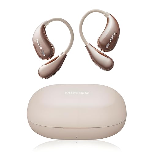 MINISO AI-Übersetzungs-Ohrhörer in Echtzeit, 135 Sprachübersetzer-Ohrhörer, offenes Ohr, kabellose Bluetooth-Übersetzungs-Kopfhörer mit HiFi-Sound, 60 Stunden Spielzeit, geeignet für Reisen, Lernen von MINISO