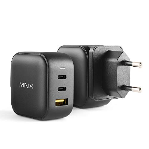 MiniX Ladegerät NEO P1 mit 3 USB-Anschlüssen 2 x USB-C 3.0 (maximal 65 W) 1 x USB-A Quick Charge 3.0 (maximal 36 W), PNI-MX-NEO-P1 von MINIX