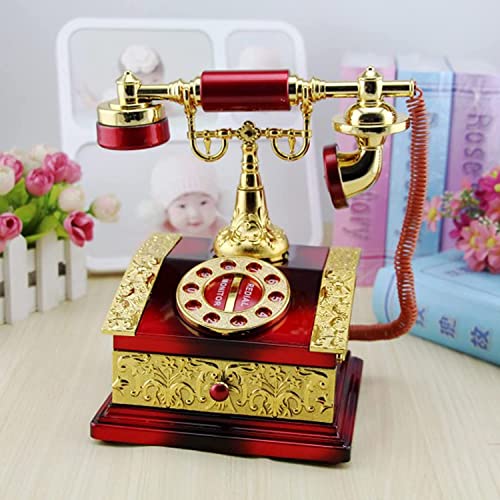 MINJING Gojiny Kreatives Retro-Telefonmodell, Vintage, drehbar, antikes Telefondekor, kabelgebunden, Festnetztelefon, Heimschreibtisch, Dekoration MINJING Gojiny Kreatives Retro-Telefonmodell, Vintage, drehbar, antikes Telefondekor, kabelgebunden, Festnetztelefon, Heimschreibtisch, Dekoration von MINJING