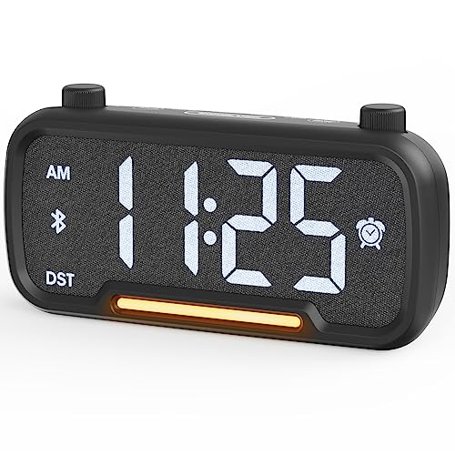 MINORZ Radiowecker Digital mit Nachtlicht, Bluetooth-Lautsprecher, Typ C & USB-Ladegerät, FM Radio, Touch-Taste & Knopf Steuerung, Snooze, Wecker Laut für Schlafzimmer, Wohnzimmer, Büro, Nachttisch von MINORZ