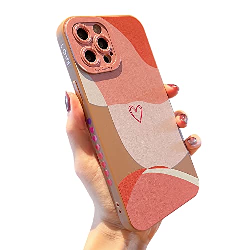 Kompatibel mit iPhone 12 Pro Max Hülle, süßes Colorful Heart mit Liebesbriefen und schützendem Kameraobjektiv-Design, dünne Silikagel-stoßfeste Seitenherz-Handyhülle für Frauen und Mädchen-Brown Kompatibel mit iPhone 12 Pro Max Hülle, süßes Colorful Heart mit Liebesbriefen und schützendem Kameraobjektiv-Design, dünne Silikagel-stoßfeste Seitenherz-Handyhülle für Frauen und Mädchen-Brown von MINSCOSE