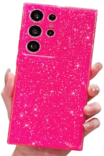 MINSCOSE Glitzer-Schutzhülle für Samsung Galaxy S23, niedlich, ästhetisch, dünn, dünn, stoßfest, funkelnd, glänzend, für Damen und Mädchen, Neonpink MINSCOSE Glitzer-Schutzhülle für Samsung Galaxy S23, niedlich, ästhetisch, dünn, dünn, stoßfest, funkelnd, glänzend, für Damen und Mädchen, Neonpink von MINSCOSE
