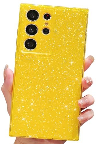 MINSCOSE Glitzer-Schutzhülle für Samsung Galaxy S24, niedlich, ästhetisch, dünn, dünn, stoßfest, funkelnd, glänzend, für Damen und Mädchen, Neongelb MINSCOSE Glitzer-Schutzhülle für Samsung Galaxy S24, niedlich, ästhetisch, dünn, dünn, stoßfest, funkelnd, glänzend, für Damen und Mädchen, Neongelb von MINSCOSE