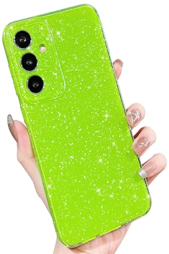 MINSCOSE Glitzer-Schutzhülle für Samsung Galaxy S24 FE, niedlich, ästhetisch, dünn, dünn, stoßfest, glitzernd, glänzend, für Damen und Mädchen, Neongrün MINSCOSE Glitzer-Schutzhülle für Samsung Galaxy S24 FE, niedlich, ästhetisch, dünn, dünn, stoßfest, glitzernd, glänzend, für Damen und Mädchen, Neongrün von MINSCOSE