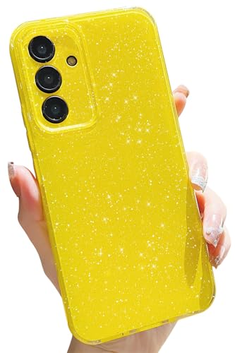 MINSCOSE Glitzer-Schutzhülle für Samsung Galaxy S24 Plus, niedlich, ästhetisch, dünn, dünn, stoßfest, glitzernd, glänzend, für Damen und Mädchen, Neongelb MINSCOSE Glitzer-Schutzhülle für Samsung Galaxy S24 Plus, niedlich, ästhetisch, dünn, dünn, stoßfest, glitzernd, glänzend, für Damen und Mädchen, Neongelb von MINSCOSE