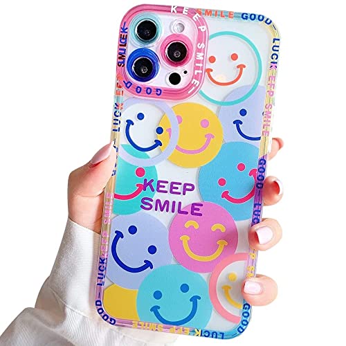 MINSCOSE Handyhülle Kompatibel mit iPhone 11 Pro Max, Farbig Schutzhülle Smiley Gesicht Niedliches Gemaltes Design Case Weiches Flüssiges Silikon für Frauen Mädchen Mode Schlank Weich Flexibel TPU von MINSCOSE