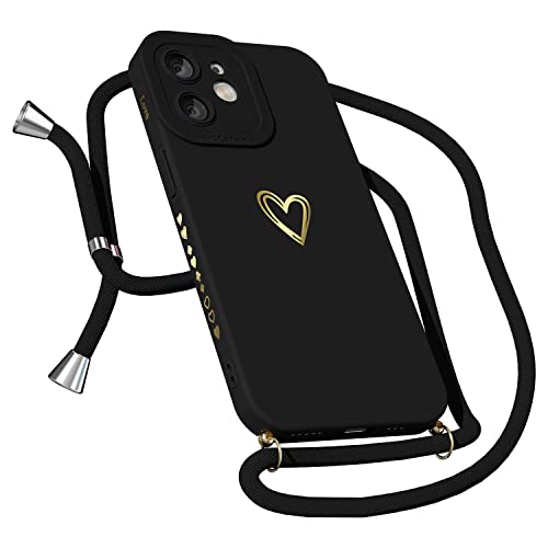 MINSCOSE Kompatibel mit iPhone 11 Hülle, Smartphone Necklace Handyhülle mit Band,niedliches Gold Love-Heart Pattern Design, stoßfest, seitlich beschichtetes Herzmuster für Frauen und Mädchen MINSCOSE Kompatibel mit iPhone 11 Hülle, Smartphone Necklace Handyhülle mit Band,niedliches Gold Love-Heart Pattern Design, stoßfest, seitlich beschichtetes Herzmuster für Frauen und Mädchen von MINSCOSE
