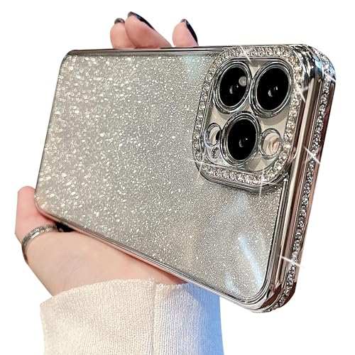 MINSCOSE Kompatibel mit iPhone 13 Pro Max Hülle, luxuriöse Glitzer-Strass-Bling Diamant-Glitzer, glänzender Stoßfänger und Kameraobjektiv-Design, transparente Handyhülle für Frauen und Mädchen, Grau MINSCOSE Kompatibel mit iPhone 13 Pro Max Hülle, luxuriöse Glitzer-Strass-Bling Diamant-Glitzer, glänzender Stoßfänger und Kameraobjektiv-Design, transparente Handyhülle für Frauen und Mädchen, Grau von MINSCOSE