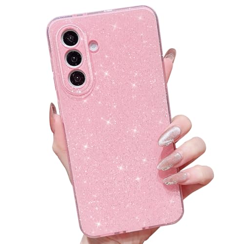 MINSCOSE Schutzhülle für Samsung Galaxy A56, niedlich, neonfarben, glitzernd, dünn, stoßfest, Silikon, glitzernd, für Damen und Mädchen, 17 cm (6,7 Zoll), Rosa von MINSCOSE