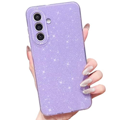 MINSCOSE Schutzhülle für Samsung Galaxy A56 5G, niedliches Neonfarben, glitzernd, dünn, stoßfest, Silikon, glitzernd, für Damen und Mädchen, 17 cm (6,7 Zoll), Violett von MINSCOSE