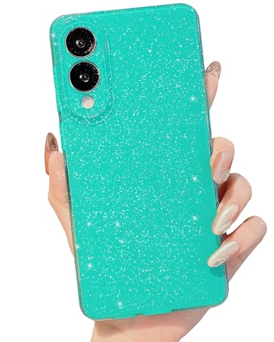 MINSCOSE Schutzhülle für Samsung Galaxy S25 Edge, niedlich, ästhetisch, glitzernd, dünn, dünn, stoßfest, weiches TPU, glitzernd, glänzend, für Damen und Mädchen, 17 cm (6,7 Zoll), Mintgrün von MINSCOSE