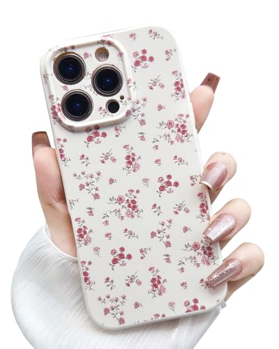 MINSCOSE Schutzhülle für iPhone 16 Pro, süßes Blumen-Design, klassisches Design, weiches TPU, stoßfest, modisch, schmal, Rot von MINSCOSE