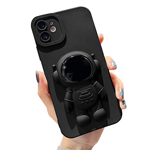 Süße Handyhülle Kompatibel mit iPhone 11, 6D Astronaut Versteckter Ständer Weiches Flüssiges Silikon für Damen Mädchen Modisch Schlank Weich Flexibel TPU Gummi Schutzhülle für iPhone 11, 6,1"-Black Süße Handyhülle Kompatibel mit iPhone 11, 6D Astronaut Versteckter Ständer Weiches Flüssiges Silikon für Damen Mädchen Modisch Schlank Weich Flexibel TPU Gummi Schutzhülle für iPhone 11, 6,1"-Black von MINSCOSE
