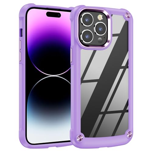 MINUUISCT Case für iPhone 12 Pro Max – Militärstandard 4-Ecken Airbag-Schutz | Flüssiges TPU + kristallklare PC-Rückseite | Ultra-stoßfest & kratzsicher, Lila von MINUUISCT