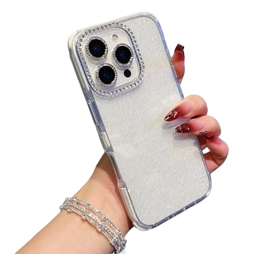 MINUUISCT Glitzer iPhone 13 Pro Max Hülle, Ultra-dünne stoßfeste TPU Silikon Hülle mit Diamant Kamera-Schutz, Niedliche Glitzernde Transparente Weiche für Frauen Mädchen, Schützende Handyhülle,Weiß MINUUISCT Glitzer iPhone 13 Pro Max Hülle, Ultra-dünne stoßfeste TPU Silikon Hülle mit Diamant Kamera-Schutz, Niedliche Glitzernde Transparente Weiche für Frauen Mädchen, Schützende Handyhülle,Weiß von MINUUISCT