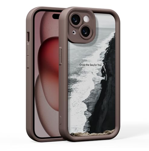 MINUUISCT Handyhülle für iPhone 16e Hülle mit Kameraschutz, stoßfestes Silikon-Cover, Cartoon-Design, weiche schützende Handytasche für Damen & Mädchen, Kaffee_DF29 von MINUUISCT