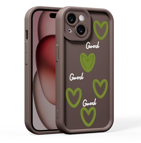MINUUISCT Handyhülle für iPhone 16e Hülle mit Kameraschutz, stoßfestes Silikon-Cover, Cartoon-Design, weiche schützende Handytasche für Damen & Mädchen, Kaffee_DH06 von MINUUISCT