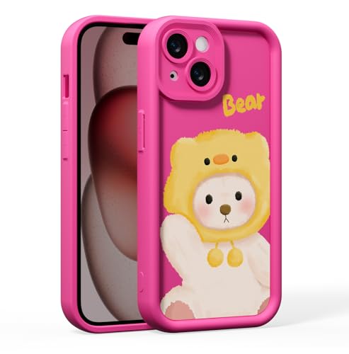 MINUUISCT Handyhülle für iPhone 16e Hülle mit Kameraschutz, stoßfestes Silikon-Cover, Cartoon-Design, weiche schützende Handytasche für Damen & Mädchen, Rose_DE47 von MINUUISCT