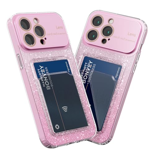 MINUUISCT Hülle für iPhone 15 Pro Max, Bling Glitter Stoßfeste Stoßstange Handyhülle mit Kartenfach, Transparent Shockproof Hülle Weiche TPU Silikon Schutzhülle für Frauen-Rosa MINUUISCT Hülle für iPhone 15 Pro Max, Bling Glitter Stoßfeste Stoßstange Handyhülle mit Kartenfach, Transparent Shockproof Hülle Weiche TPU Silikon Schutzhülle für Frauen-Rosa von MINUUISCT
