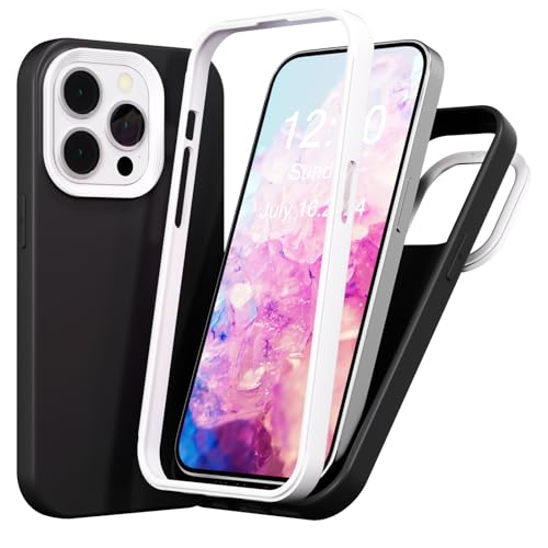 MINUUISCT Kompatibel mit iPhone 11 Hülle, schlankes, flüssiges Silikon, 3 Schichten, vollständig abgedeckt, weiches Gel-Gummi, Schwarz von MINUUISCT