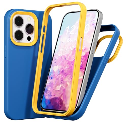 MINUUISCT Kompatibel mit iPhone 16 Pro Hülle, schlankes, flüssiges Silikon, 3 Schichten, vollständig abgedeckt, weiches Gel-Gummi, Blau MINUUISCT Kompatibel mit iPhone 16 Pro Hülle, schlankes, flüssiges Silikon, 3 Schichten, vollständig abgedeckt, weiches Gel-Gummi, Blau von MINUUISCT