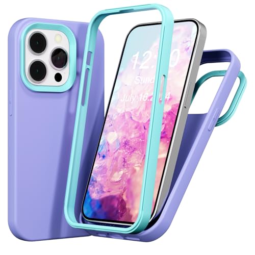 MINUUISCT Kompatibel mit iPhone 16 Pro Max Hülle, schlankes, flüssiges Silikon, 3 Schichten, vollständig abgedeckt, weiches Gel-Gummi, Lila von MINUUISCT