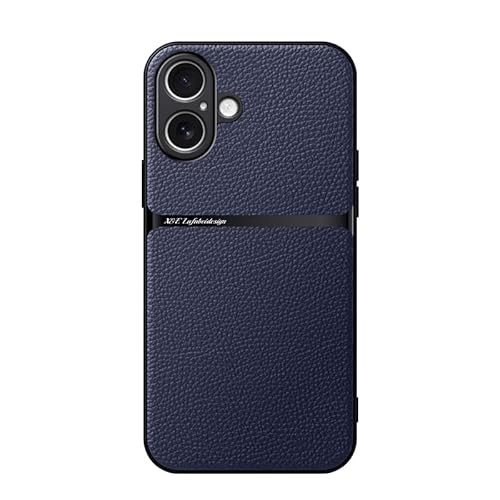 MINUUISCT Magnetische für iPhone 16 Plus hülle Schockfest Ultradünn TPU ，PU Leder Schutzcase rutschfest, Blau von MINUUISCT