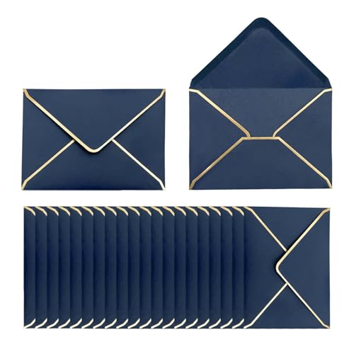 50 Stück Briefumschläge 13,5 * 18,5 cm Luxuriöser Umschläge,Papierbriefumschläge, Einladungsumschläge,Briefkuverts,Geeignet für Hochzeiten, Geburtstage, Partys, Abschlussfeiern (Blau) von MINZHI