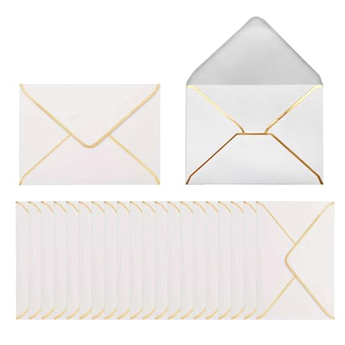 50 Stück Briefumschläge 13,5 * 18,5 cm Luxuriöser Umschläge,Papierbriefumschläge, Einladungsumschläge,Briefkuverts,Geeignet für Hochzeiten, Geburtstage, Partys, Abschlussfeiern (weiß) von MINZHI