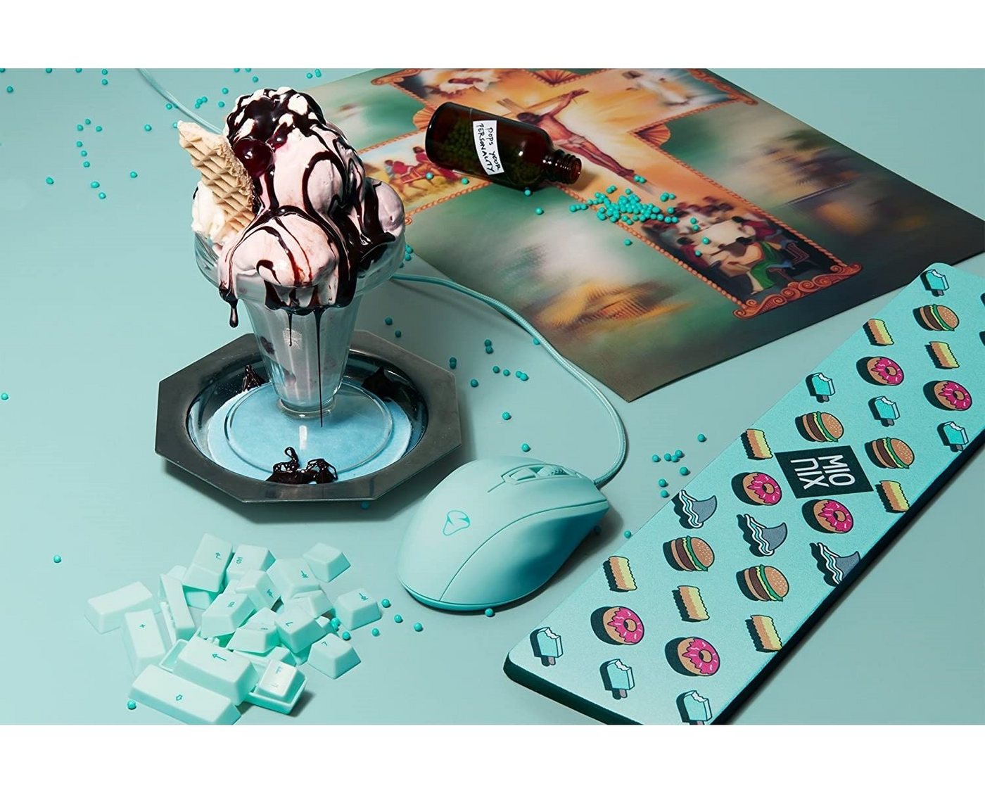 MIONIX Gaming + Artists Maus Castor Ice Cream Eis Optisch Mäuse (Daumenknopf, LED-Leuchteffekte, ergonomisches Design) von MIONIX