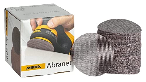 Mirka Abranet Netz-Schleifscheiben Ø 77 mm Klett / Korn P500 / 50 Stk / zum Schleifen von Holz, Spachtel, Lack, Kunststoff / 5420305051 von MIRKA