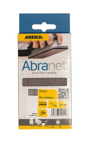 Mirka Abranet Netz-Schleifstreifen 70x125 mm Klett / Korn P120 / 10 Stk / zum Schleifen von Holz, Spachtel, Lack, Kunststoff / AE149F1012 von MIRKA