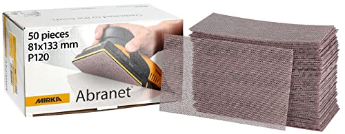 Mirka Abranet Netz-Schleifstreifen 81x133 mm Klett/Korn P120 / 50 Stk/zum Schleifen von Holz, Spachtel, Lack, Kunststoff / 5417805012 von MIRKA