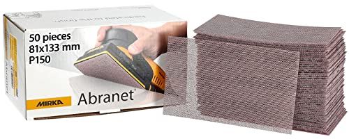 Mirka Abranet Netz-Schleifstreifen 81x133 mm Klett/Korn P150 / 50 Stk/zum Schleifen von Holz, Spachtel, Lack, Kunststoff / 5417805015 von MIRKA