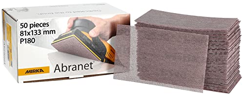 Mirka Abranet Netz-Schleifstreifen 81x133 mm Klett/Korn P180 / 50 Stk/zum Schleifen von Holz, Spachtel, Lack, Kunststoff / 5417805018 von MIRKA