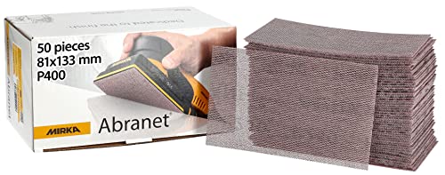 Mirka Abranet Netz-Schleifstreifen 81x133 mm Klett/Korn P400 / 50 Stk/zum Schleifen von Holz, Spachtel, Lack, Kunststoff / 5417805041 von MIRKA