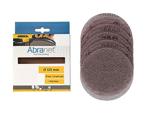 Mirka Abranet Netzschleifscheiben 125mm Klett/Mix-Pack 1 von jeder Körnung P80 - P600 + Schutzauflage / 10 Stk/Für alle 125mm Exzenterschleifer und Schleifmaschinen Mirka Abranet Netzschleifscheiben 125mm Klett/Mix-Pack 1 von jeder Körnung P80 - P600 + Schutzauflage / 10 Stk/Für alle 125mm Exzenterschleifer und Schleifmaschinen von MIRKA
