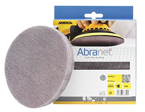 Mirka Abranet Netzschleifscheiben Ø 150mm Klett / 10 Stk/Für alle 150mm Exzenterschleifer und Schleifmaschinen geeignet/zum staubfreien Schleifen von Holz, Spachtel, Lack von MIRKA