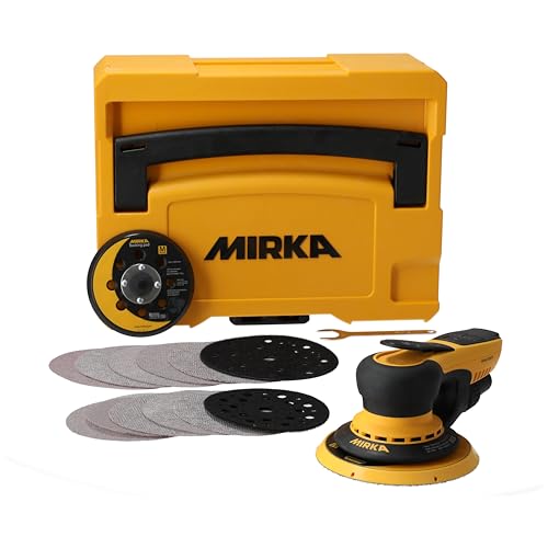 Mirka DEROS II 5650 Exzenter-Schleifer Schleifmaschine mit Absaugung für Ø 125 & 150mm Schleifpapier / 5,0mm Hub Maschine für staubfreies Schleifen von Holz, Trockenbau & Metall / MID5650404CA von MIRKA