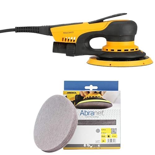 Mirka DEROS II 650 Exzenter-Schleifer Schleifmaschine mit Absaugung für Ø 150mm Schleifpapier, 5,0mm Hub Exzenterschleifmaschine + Mirka Abranet Netzschleifscheiben Ø 150mm Klett, Korn P120, 10 Stk Mirka DEROS II 650 Exzenter-Schleifer Schleifmaschine mit Absaugung für Ø 150mm Schleifpapier, 5,0mm Hub Exzenterschleifmaschine + Mirka Abranet Netzschleifscheiben Ø 150mm Klett, Korn P120, 10 Stk von MIRKA