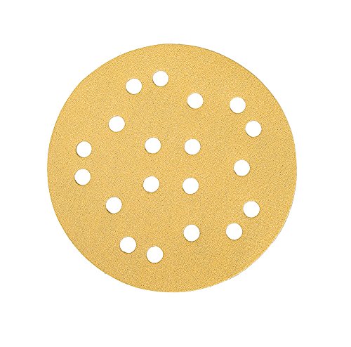 Mirka Gold Universal-Schleifpapier Ø 125mm Klett 19-Loch / Korn P400, 100 Stk / Zum Schleifen von Gips, Spachtel, Spanplatten, Holz, Lack von MIRKA