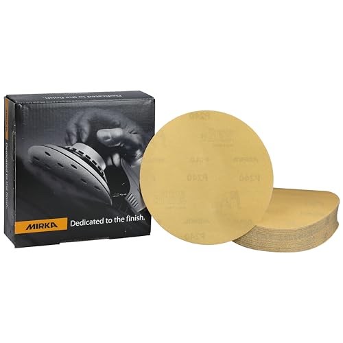 Mirka Gold Universal-Schleifpapier Ø 150mm / selbstklebend/Korn P240, 100 Stk/Zum Schleifen von Gips, Spachtel, Spanplatten, Holz, Lack Mirka Gold Universal-Schleifpapier Ø 150mm / selbstklebend/Korn P240, 100 Stk/Zum Schleifen von Gips, Spachtel, Spanplatten, Holz, Lack von MIRKA