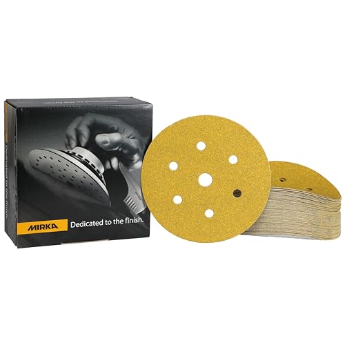 Mirka Gold Universal-Schleifpapier Ø 150mm Klett 7-Loch, Korn P60, 50 Stk/Zum Schleifen von Gips, Spachtel, Spanplatten, Holz, Lack Mirka Gold Universal-Schleifpapier Ø 150mm Klett 7-Loch, Korn P60, 50 Stk/Zum Schleifen von Gips, Spachtel, Spanplatten, Holz, Lack von MIRKA